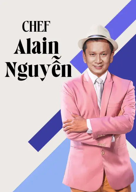 Chef Alain Nguyen in pink suit and stylish hat
